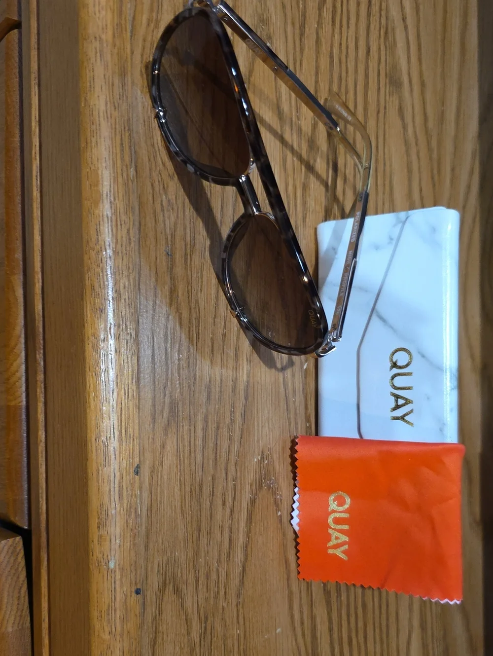 Quay Australia Tortoiseshell Frame Brown Lens Aviator Sunglasses